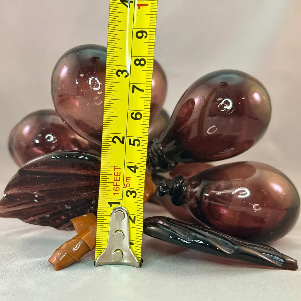 Unbranded Glass Grapes Amethyst Purple Good Vintage Mid Century Modern Decor